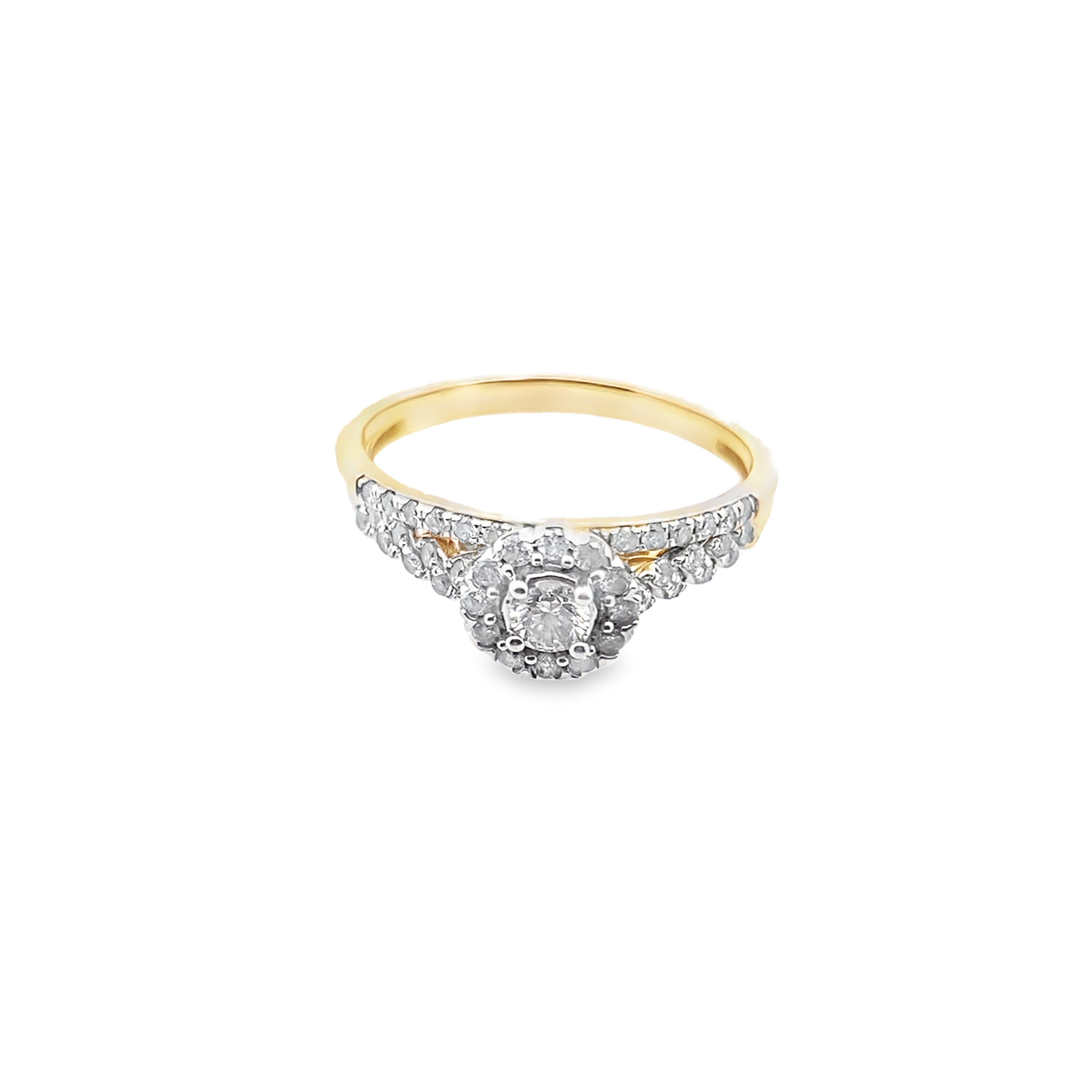 0.50Ctw 14K Yellow Gold Diamond Bridal Set Size 8 2.1Dwt
