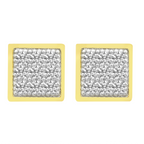 0.05Ctw 10K Yellow Gold Diamond Square Stud Earrings