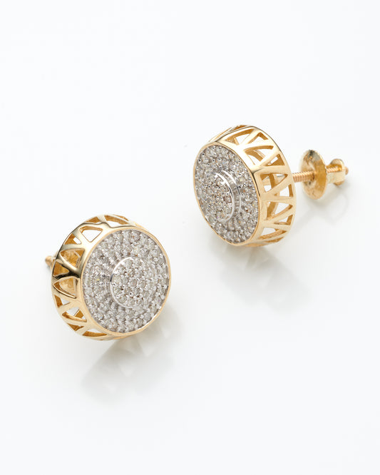 0.25Ctw 10K Yellow Gold Round Diamond Stud Earrings
