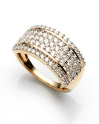 1.0Ctw 14K Yellow Gold Diamond Fashion Ring Size 7 3.2Dwt
