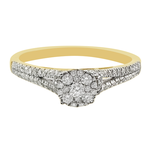 0.27Ct 14K Yellow Gold Diamond Engagement Rings Size 7 1.3Dwt