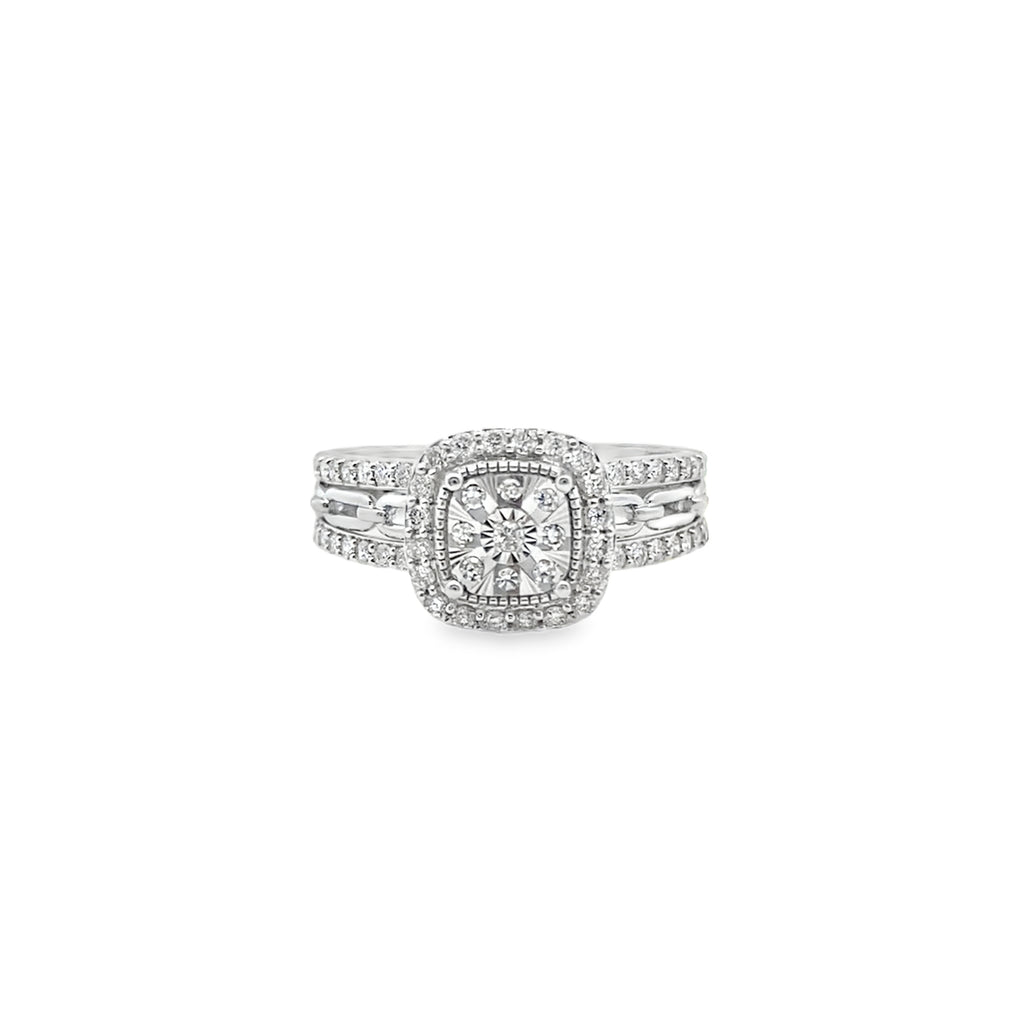 0.50Ct 14 White Gold Diamond Engagement Ring Size 7 2.3Dwt
