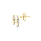 0.15Ctw 10K Yellow Gold Diamond Pear Shaped Stud Earrings