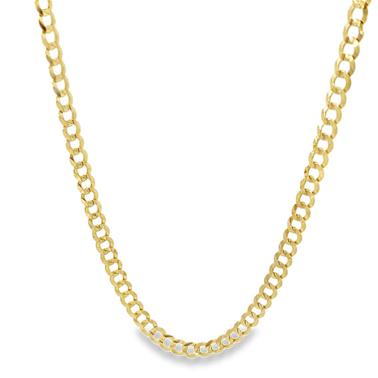 14K Yellow Gold Curb Link Chain 4.5Mm 24In 9.6Dwt