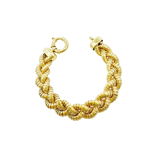 14K Yellow Gold Braided Bracelet 12.5Mm 7In 10.9Dwt