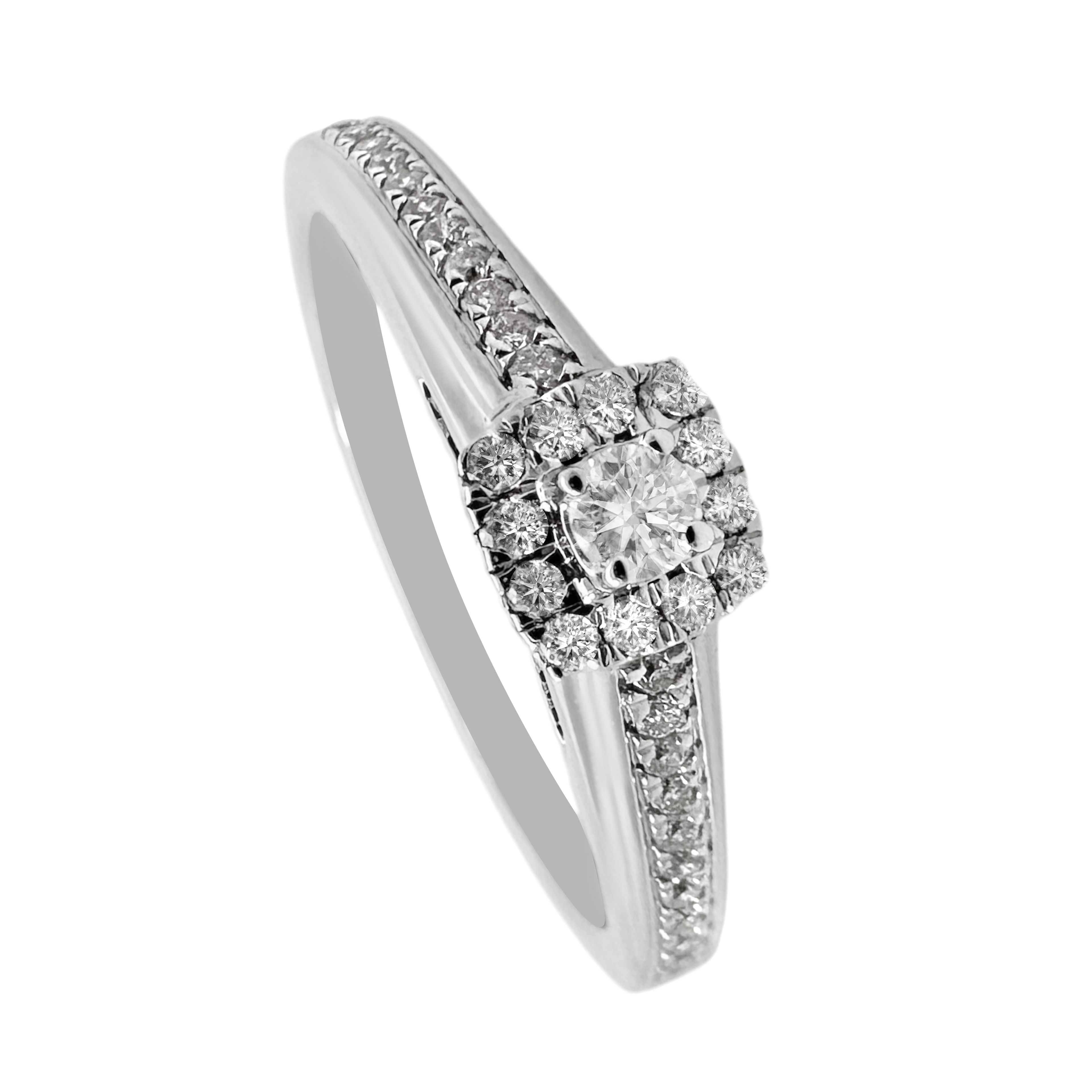 0.19Ct 14K White Gold Diamond Engagement Rings Size 7 1.4Dwt