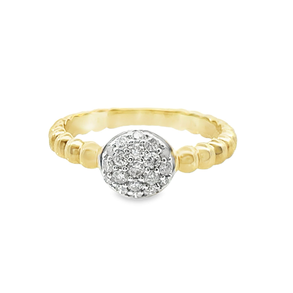 0.25Ct 14K Yellow Gold Diamond Fashion Ring Size 7 1.7Dwt