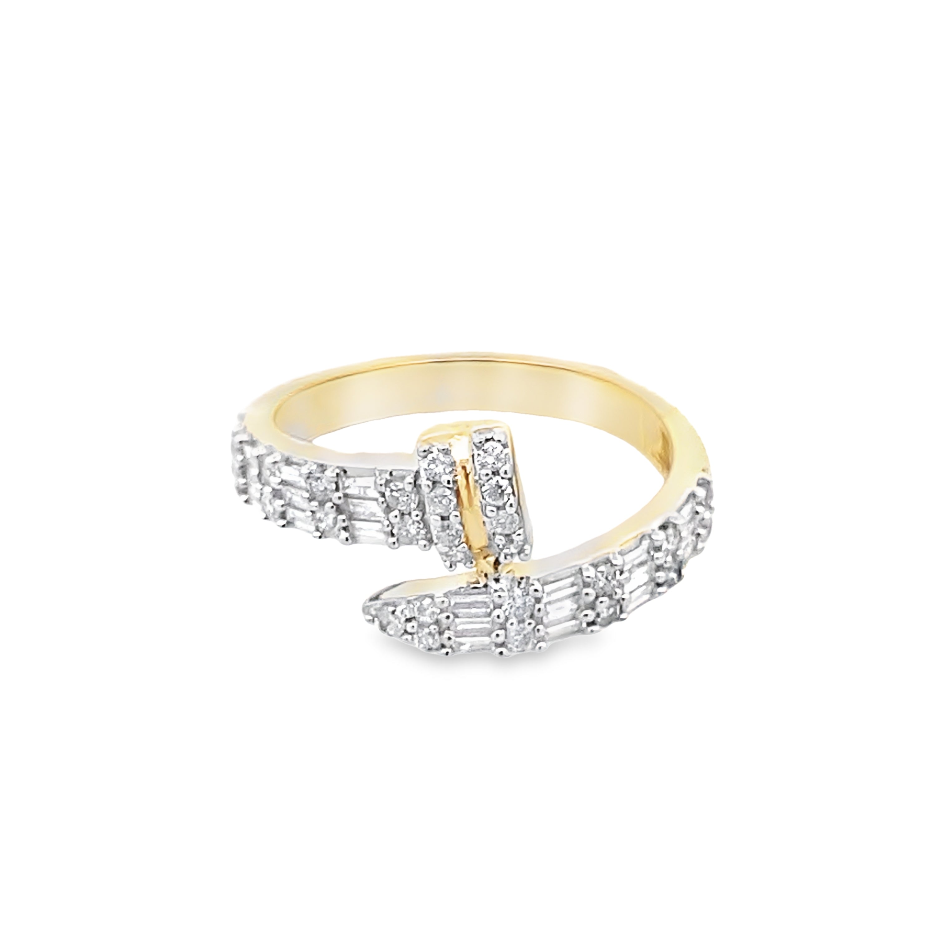 0.40Ctw 14K Yellow Gold Diamond Nail Style Ring Size 7 1.9Dwt