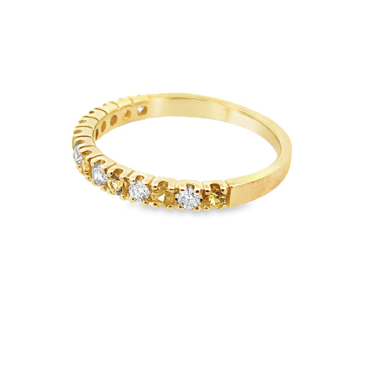 0.34 Ysrd/0.24Ctw Dird 14K Yellow Gold Yellow Sapphire & Dia Ring Size 7 1.3Dwt