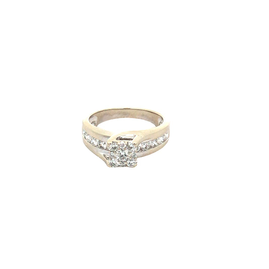 10K White Gold Diamond Engagement Size 6  3.5 Dwt