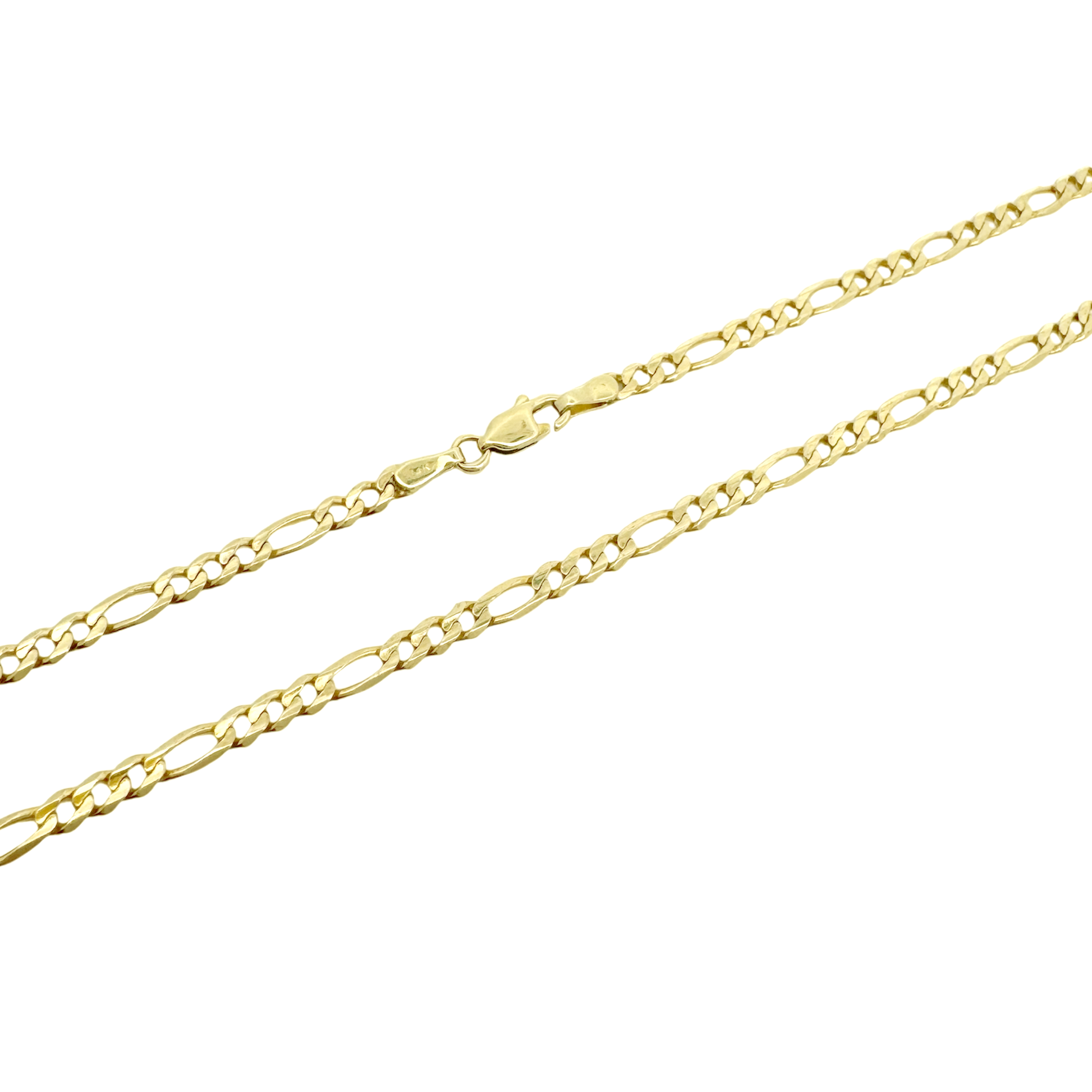 14K Yellow Gold Figaro Link Chain 3Mm 21In 4.8Dwt