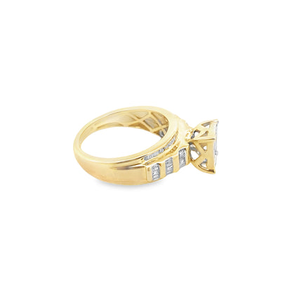 1.00Ctw 10Kt Yellow Gold Lds Engagement Ring Size 5 2.7Dwt
