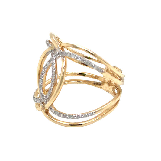 0.24Ctw 14K Yellow Gold Diamond Fashion Ring Size 7 2.8