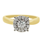 0.33Ct 14K Yellow  Gold Diamond Engagement Rings Size 7 1.9Dwt