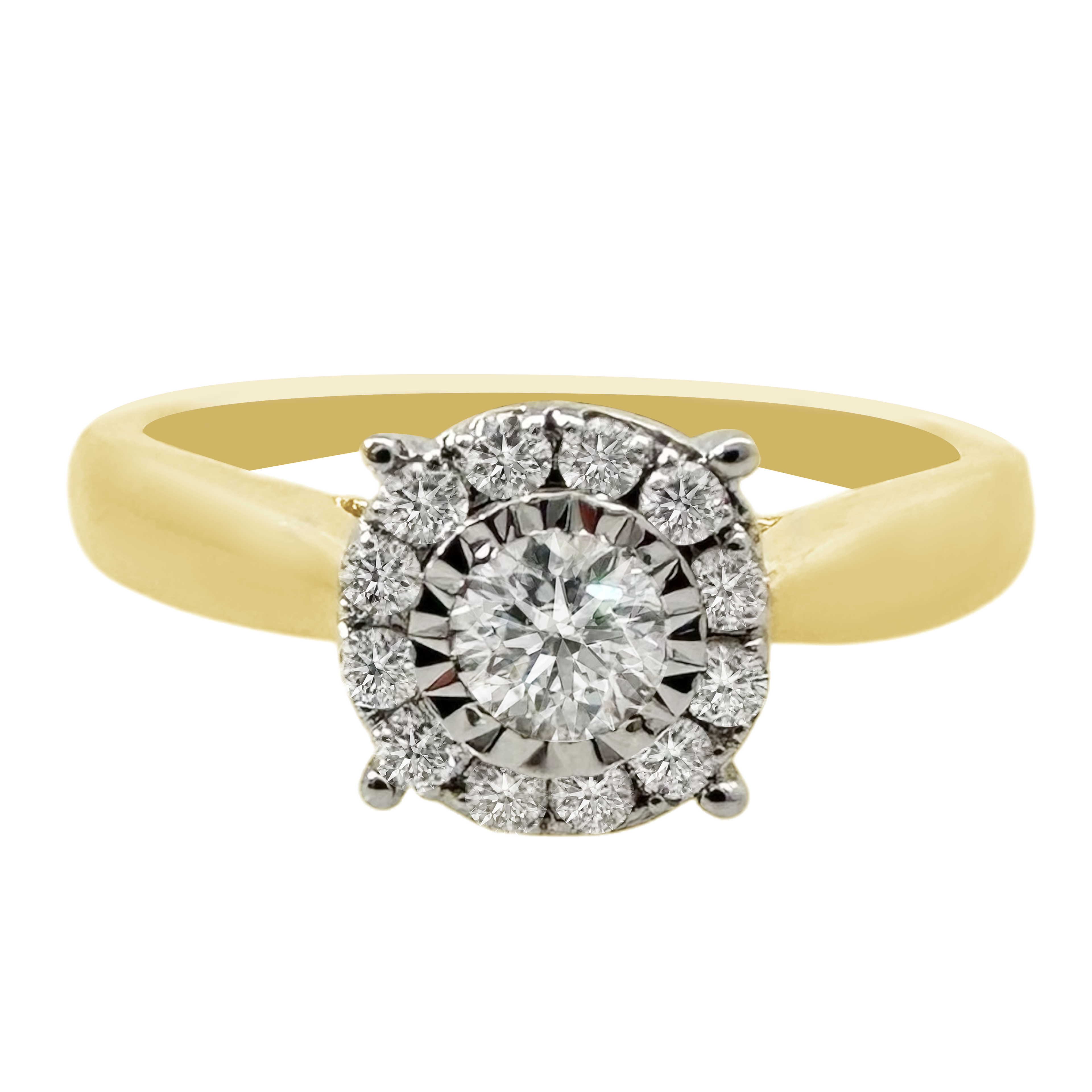 0.33Ct 14K Yellow  Gold Diamond Engagement Rings Size 7 1.9Dwt