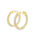 3.00Ctw 14K Yellow Gold Inside Out Lab Grown Diamond Hoop Earrings 6.0Dwt