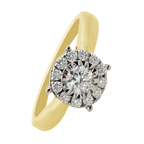 0.33Ct 14K Yellow  Gold Diamond Engagement Rings Size 7 1.9Dwt