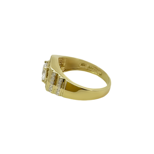 10K Yellow Gold Cz Fashion Mens Ring Size 11 3.5Dwt