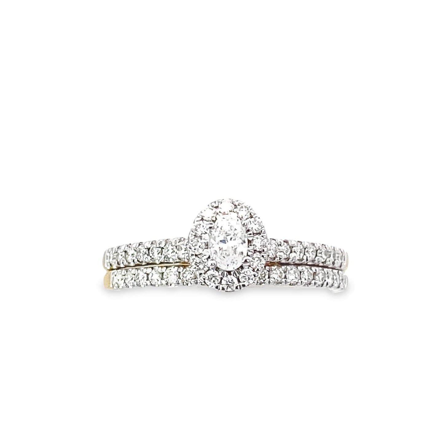 0.50Ctw 14K Yellow Gold Diamond Bridal Set Size 7 2.0Dwt