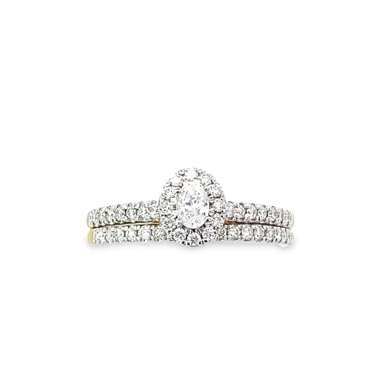 0.50Ctw 14K Yellow Gold Diamond Bridal Set Size 7 2.0Dwt