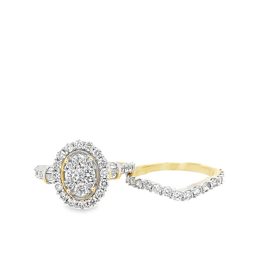 2.00Ctw 14K Yellow Gold Diamond Bridal Set 7 4.5Dwt