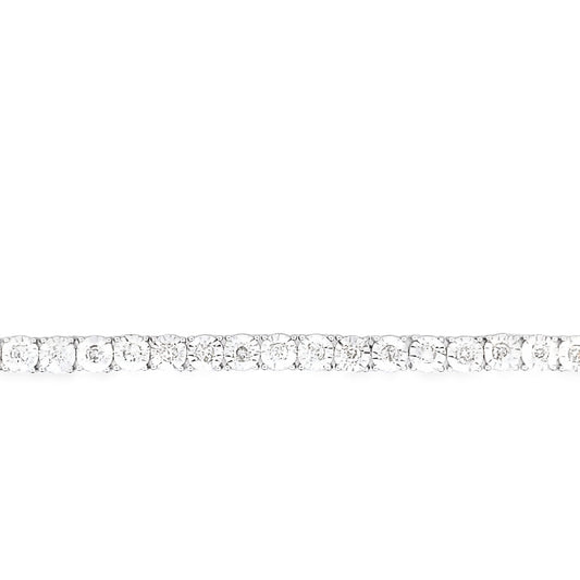 1.00Ct 10K White Gold Diamond Tennis Bracelet 7In 4.7Dwt