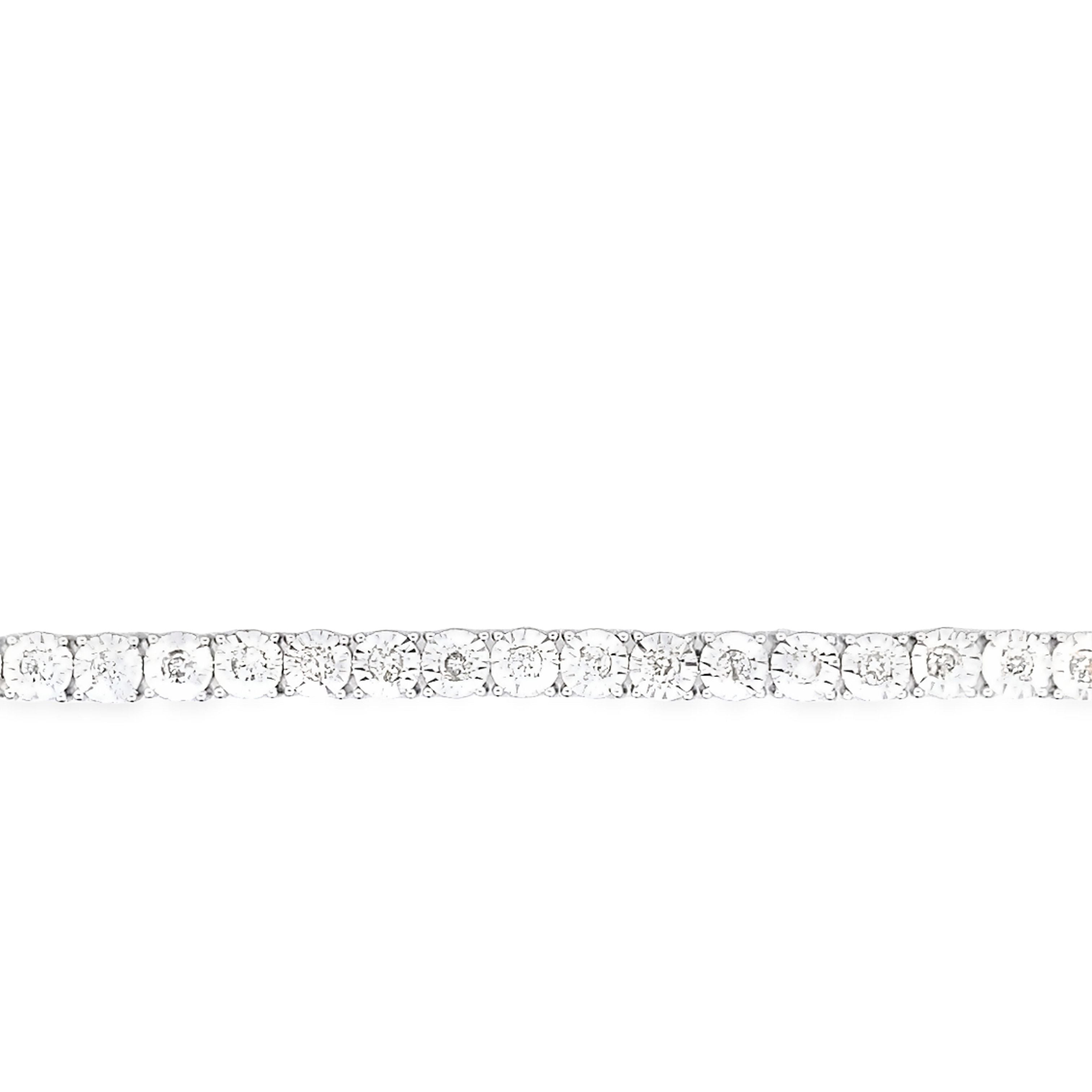 1.00Ct 10K White Gold Diamond Tennis Bracelet 7In 4.7Dwt