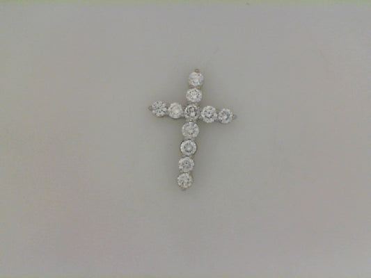 10K White Gold Lab Grown Diamond Cross Pendant 2.2Dwt