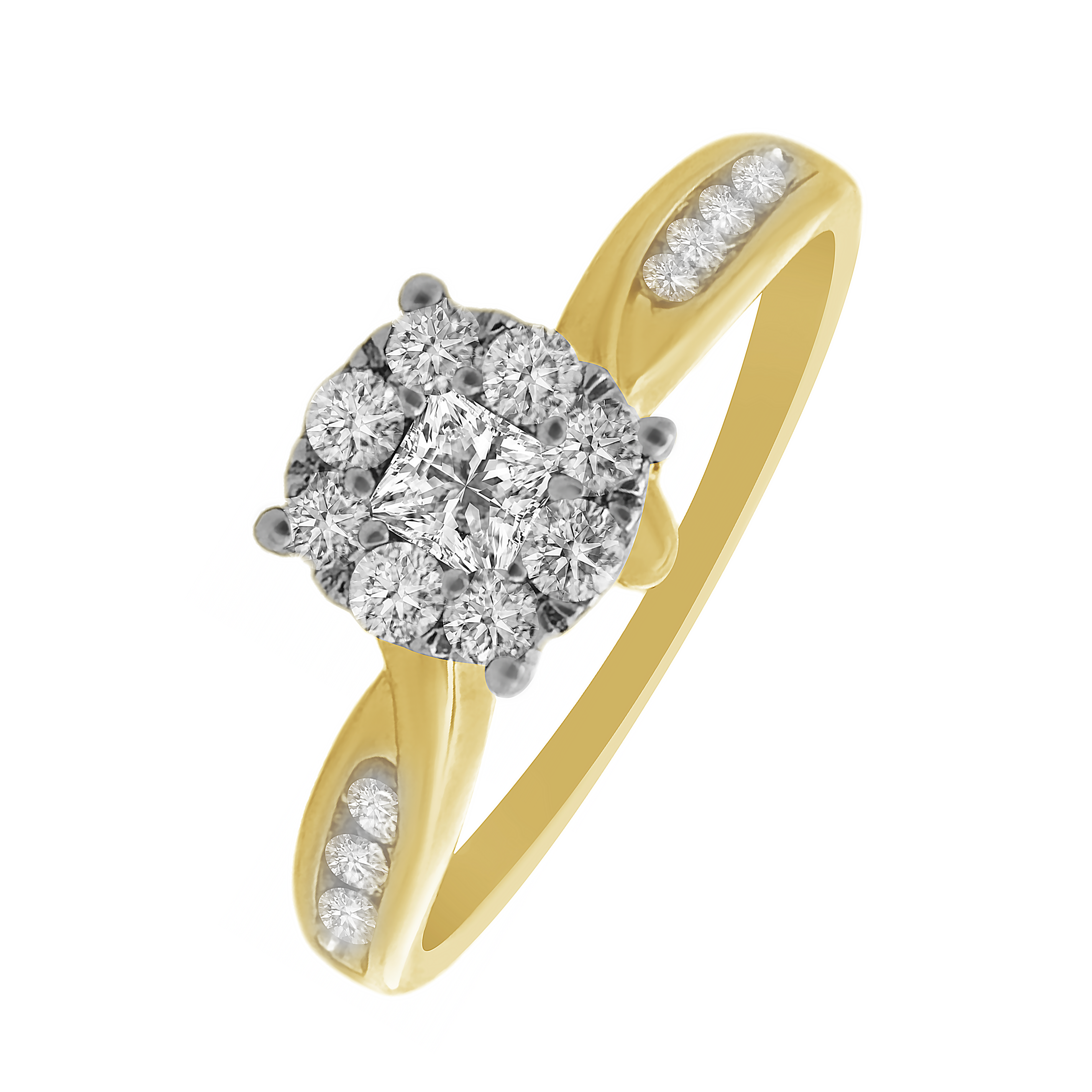 0.27Ctw 10K Yellow Gold Diamond Engagement Rings Size 7 1.3Dwt