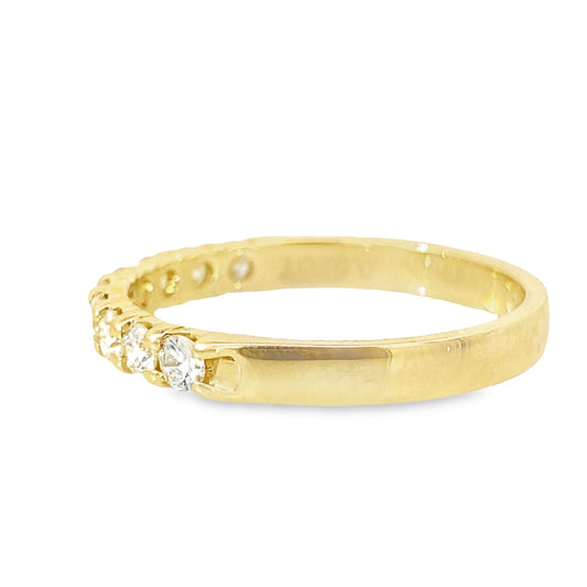 0.52Ctw 14K Yellow Gold Diamond Wedding Band Size 7  1.3Dwt