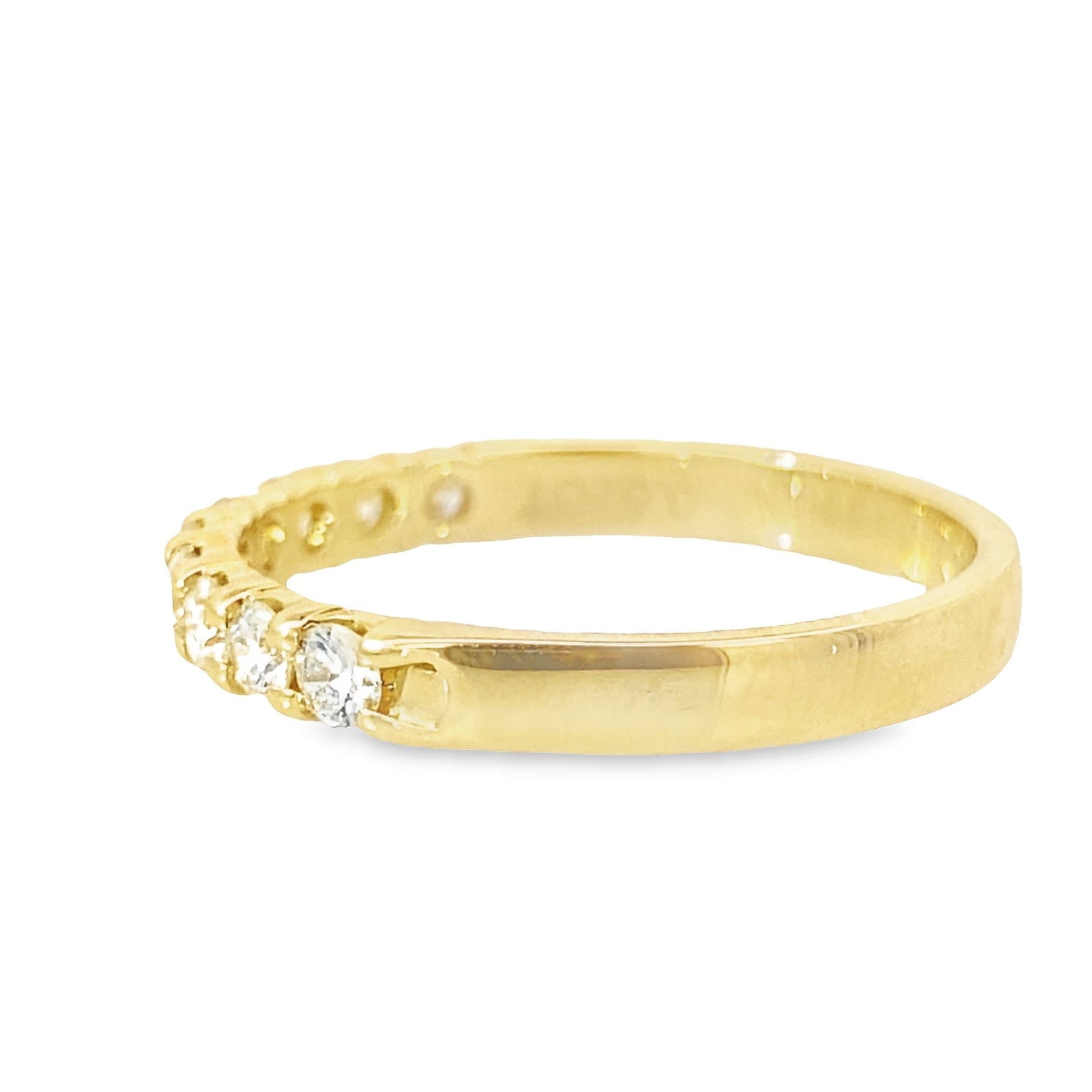 0.52Ctw 14K Yellow Gold Diamond Wedding Band Size 7  1.3Dwt