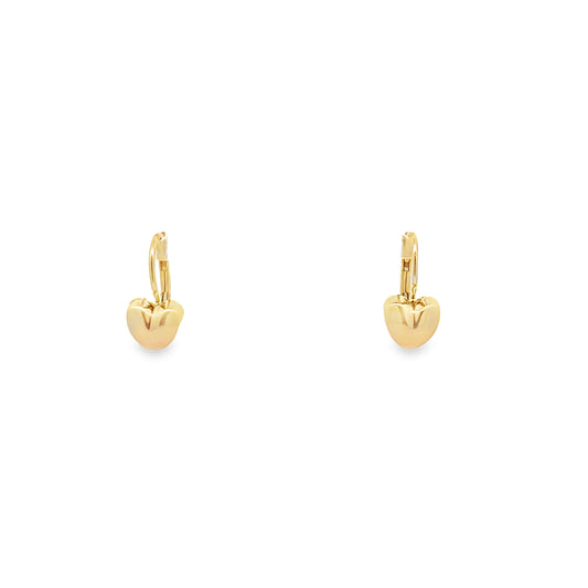 14K Yellow Gold Heart Earrings 1.5Dwt