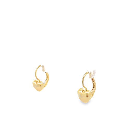 14K Yellow Gold Heart Earrings 1.5Dwt