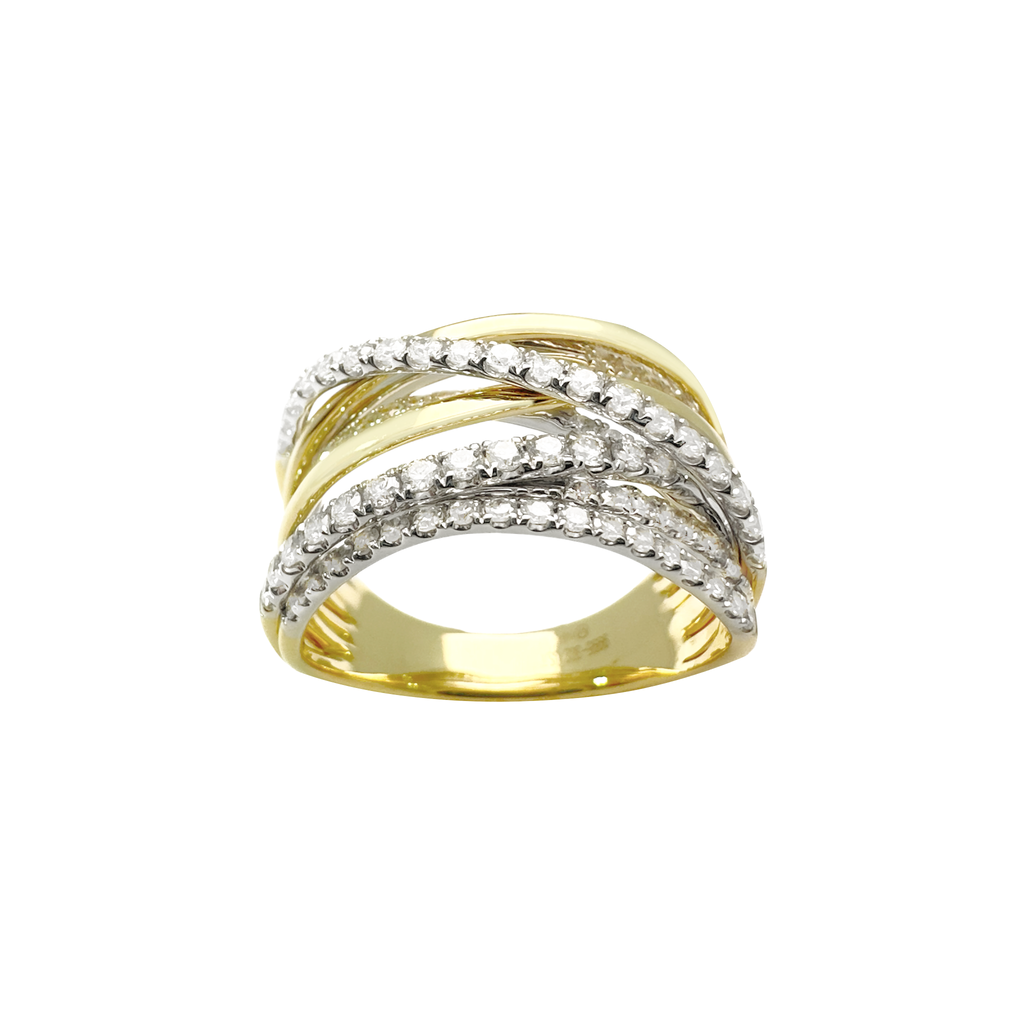 0.84Ctw 14K Yellow Gold Diamond Fashion Ring Size 7 4.0Dwt