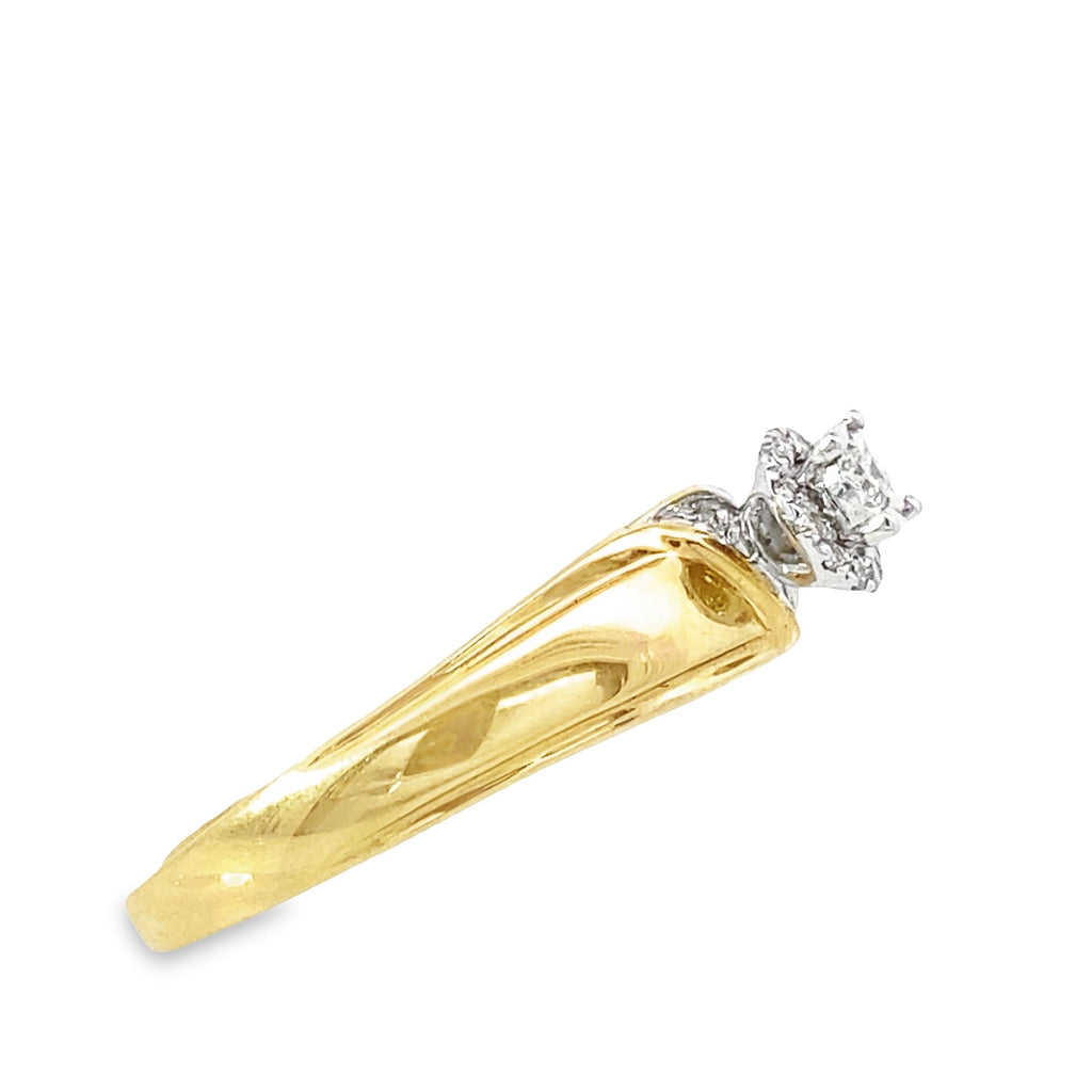 0.20Ctw 14K Yellow Gold Diamond Trio Wedding Set Size 7&10 5