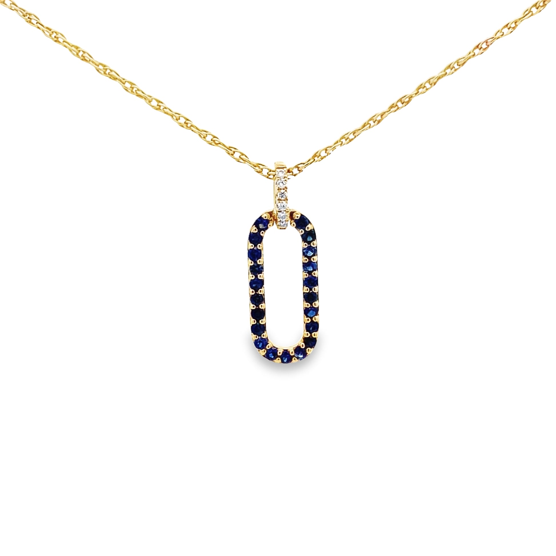 0.36 Sard/ 0.04 Ctw Dird 14K Yellow Gold Sapphire & Dia Pendant 0.8Dwt