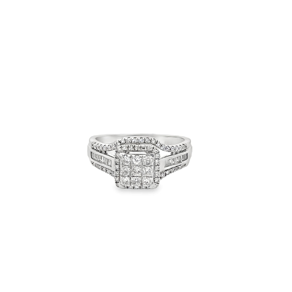 0.50Ct 10K White Gold Diamond Engagement Ring Size 7 2.2Dwt