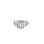 0.50Ct 10K White Gold Diamond Engagement Ring Size 7 2.2Dwt