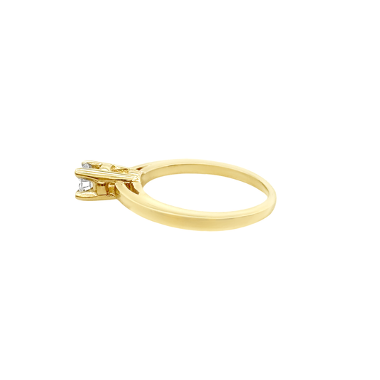 14K Yellow Gold Cz Engagement Ring Size 4.5 1.9Dwt