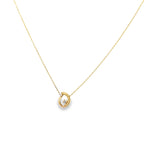 14K Yellow Gold Ladies Cz Pendant Necklace 18In