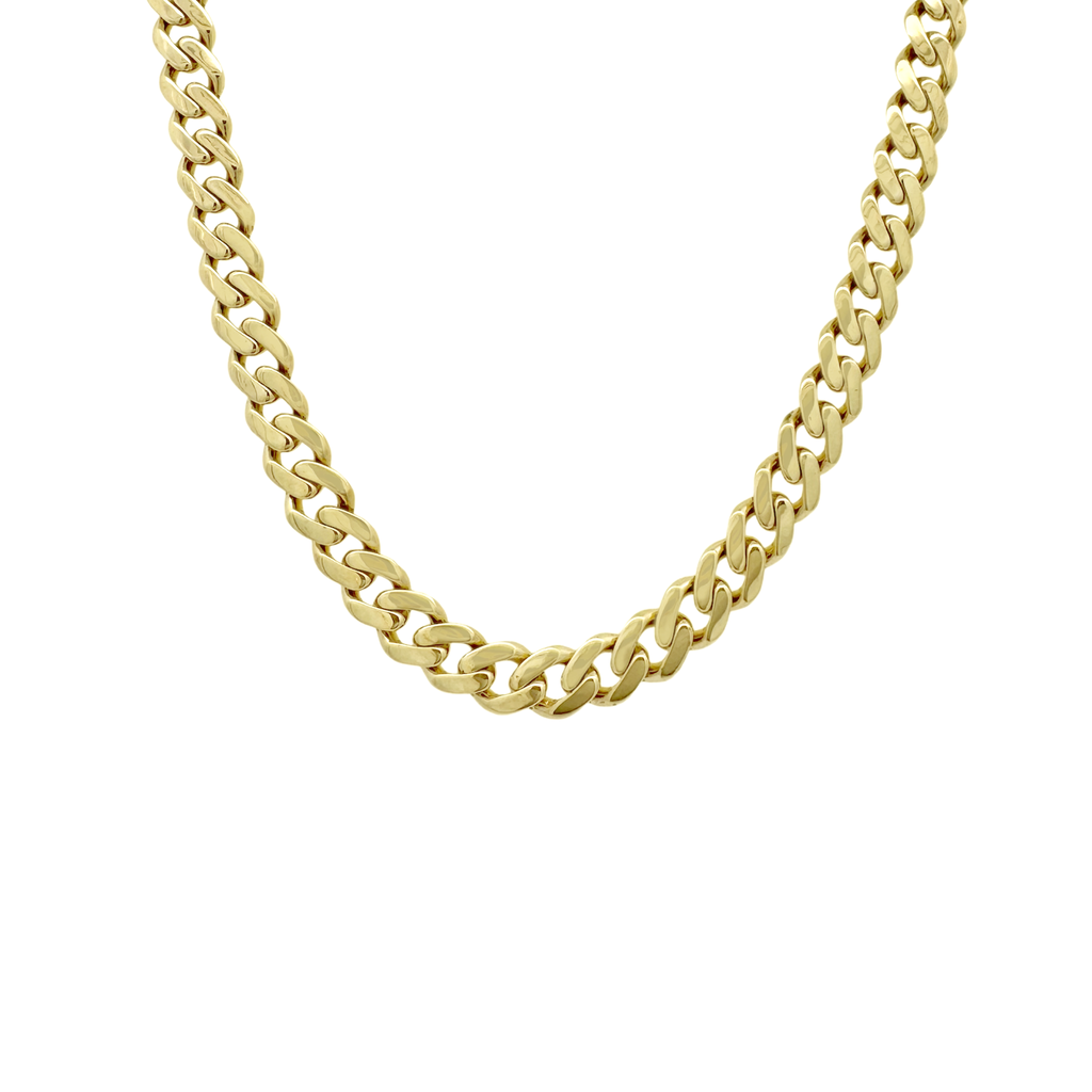 10K Yellow Gold Cz Monaco Link Chain 6.5Mm 16In 10.1Dwt