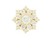 0.54Ctw 14K Yellow Gold Diamond Cluster Pendant