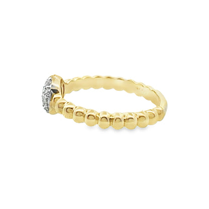 0.25Ct 14K Yellow Gold Diamond Fashion Ring Size 7 1.7Dwt