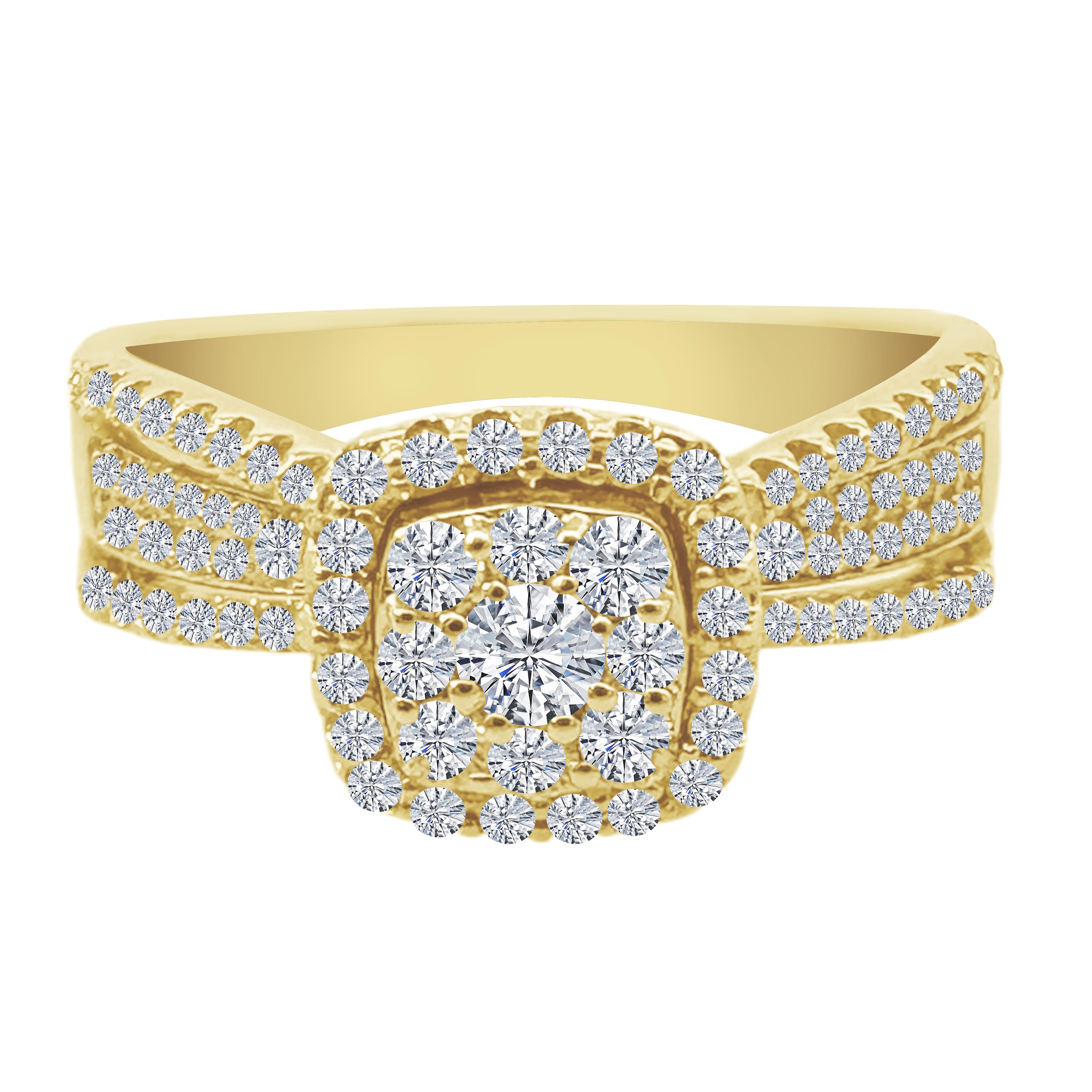 0.50Ctw 10K Yellow Gold Diamond Engagement Ring Size 7 2.3Dwt