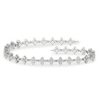 3.00Ctw 14K White Gold Lab Grown Diamond Petal Tennis Bracelet 7In IGI Certified