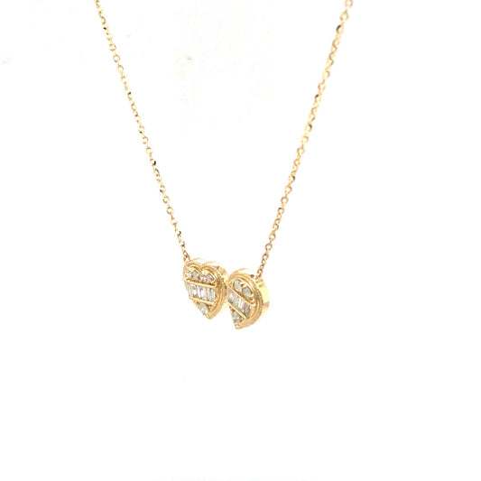 (Uj2)0.28Ctw 14K Yellow Gold Diamond Necklace 16In 1.8Dwt