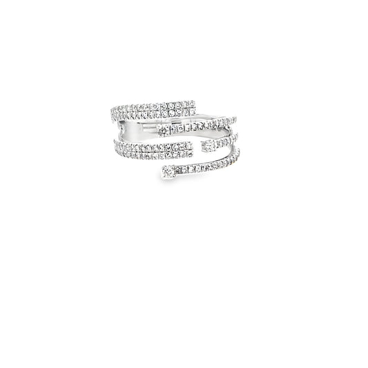0.50Ctw 14K White Gold Diamond Fashion Ring Size 7 3.2Dwt