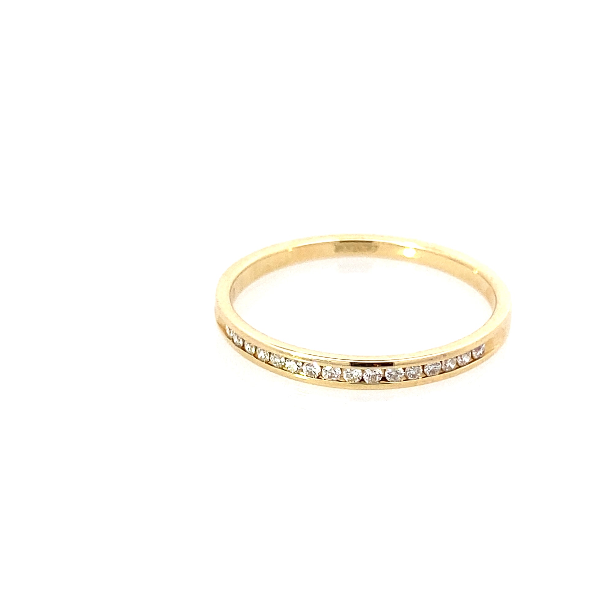 0.10Ctw 14K Yellow Gold Diamond Wedding Band Size 7  0.8Dwt