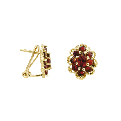 10K Yellow Gold Garnet Earrings 3.6Dwt