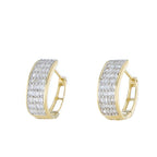 0.50Ctw 10K Yellow Gold Baguette Diamond Hoops Earrings